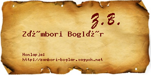 Zámbori Boglár névjegykártya